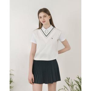 헤지스골프  (HWJU5B312OW) 화이트 여성 경량 우븐 베스트