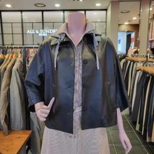 올앤선드리 M백화점 니트후드가죽 A5S1Y190(BLACK)
