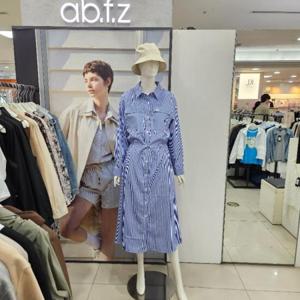 Ab.f.z DP01 벨티드셔츠형롤업소매원피스 AFZ1HO43