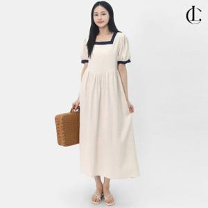 엘케이트 여자 반팔 원피스 린넨 롱 바캉스 휴양지원피스 LDOR002