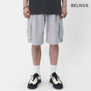 빌리버스 남성 와이드 밴딩 카고팬츠 반바지 BHTP035