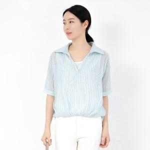 [모슬린]엄마옷 카라 레이어드 스트라이프 셔츠 NB502325 마담/
