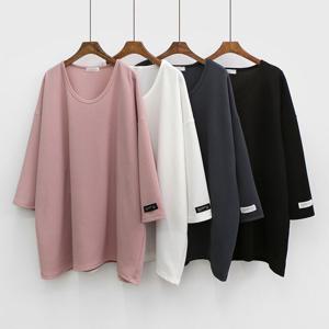 [아이우먼]빅사이즈긴팔티 G400L504 루즈핏소매라벨박스티 IL
