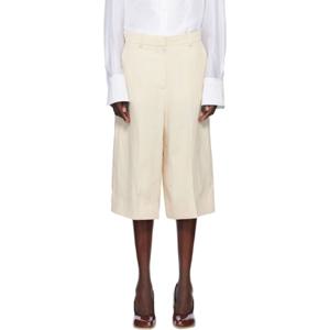 Stella McCartney 반바지 오프 화이트 리넨 퀼로트 쇼츠 251471F088003