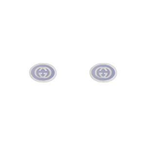 구찌 인터로킹 G 에나멜 이어링 실버 라일락 에나멜 753485-J8410-5200