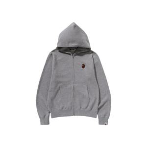 베이프 어 베이싱 에이프 원 포인트 풀 집 후드 그레이 0ZXSWM115008N