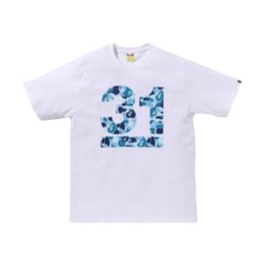 베이프 31주년 ABC 카모 티셔츠 화이트 블루 0ZXTEMX10016M