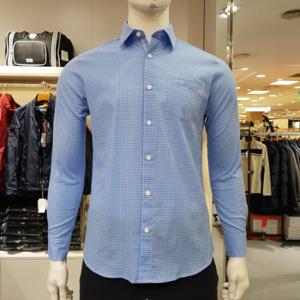 [루이까스텔]남성잔체크포켓긴팔셔츠/7MESH301L