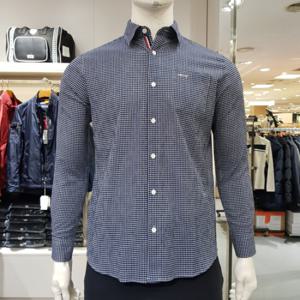 [루이까스텔]남성잔체크포켓긴팔셔츠/7MESH301N