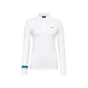 와이드앵글골프긴팔티 KQJ WWP25291W2 CO 심플 로고 절개 폴로 티셔츠 L (White)