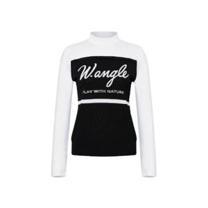 와이드앵글골프긴팔티 KQJ WWM25K33Z1 TO W.ICE 배색 인타샤 모크넥 스웨터 L (Black)