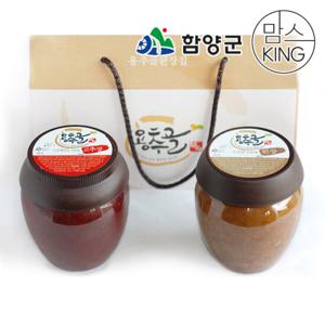 [함양군]국산 재료로 담근 용추골 된장/고추장 선물세트 1.8kg