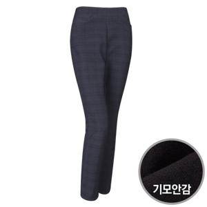 중년여성 국산 체크 스판 기모 밴딩슬랙스 ACE-WPT-1090-네이비