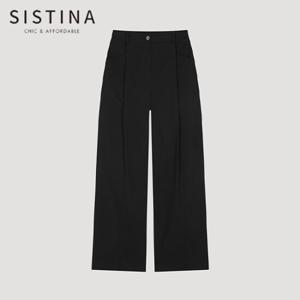 [SISTINA] 인기 원턱 절개 와이드 팬츠_AWWSLO21100_BK