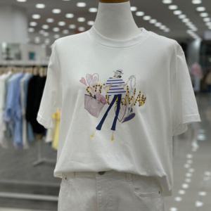[숲]쇼핑걸 기본 라운드 반팔 티셔츠/OA6STT3A