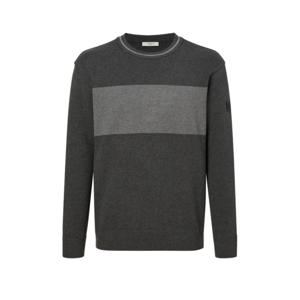 헤지스 골프 24FW 간절기필수템ONLINE EXCLUSIVE 그레이 남성 컬러배색 라운드 니트 풀오버 HUSW4C921G2