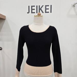 [제이케이]제이케이 밑단 배색 큰라운드 니트 JONKT015B09