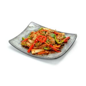 7호 플라워 업소용 접시 줄직사각 멜라민