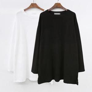 [아이우먼]빅사이즈라운드티 A591L412 롱트임오버핏면긴팔 NO