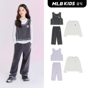 [택가139,000원][MLB키즈]바시티 여아 조끼 티셔츠 3 세트 (2color)7FS1V2151-SET