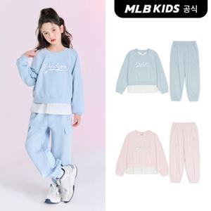 [택가139,000원][MLB키즈]바시티 여아 레이어드 맨투맨 세트 (2color)7FS2V2151-SET