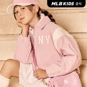[택가159,000원][택가159,000원][MLB키즈 공식] 25SS 바시티 어깨배색 블루종 점퍼 NY (Mg.Pink) 7AJPV0851-50PK