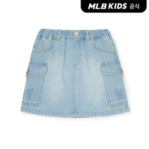 [택가99,000원][MLB키즈 공식] 25SS 메가그램 카고 데님 스커트 NY (L.Blue) 7FSKM0251-50BLL