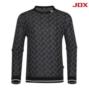 JDX HC08 전판 패턴 라운드 스웨터 X2SPV1343(BK)