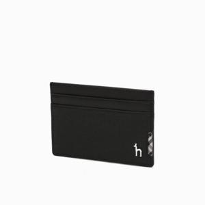 [헤지스] [CHESTER] 블랙 체크장식 소가죽 카드홀더 HJHO5E286BK