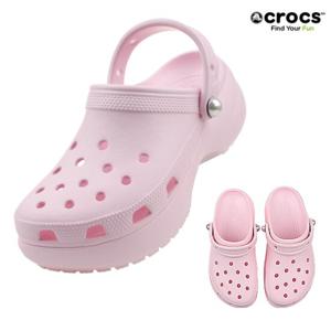 크록스 CROCS 매장판 클래식 플랫폼 펄 클로그 211231-6ZW 핑크