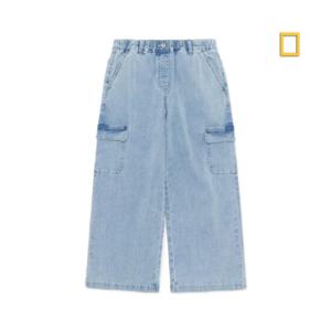 내셔널지오그래픽키즈  (K251GPT030) 여아 와이드 카고 데님 팬츠 청바지