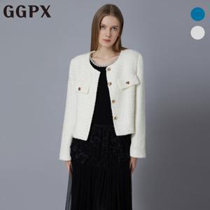 [지지피엑스]노카라 스팽글 트위드 자켓 (GP1JK026F)