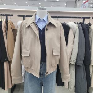 [온앤온]카라넥 스웨이드 집업 점퍼njm5smq010