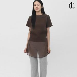 엘케이트 여자 반팔 티셔츠 쫀쫀 데일리 무지 이너티 LPRE002