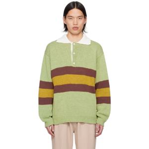 25 SS 라이스 남성 그린 럭비 폴로 셔츠 241223M212005