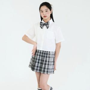 [더데이걸]체크 리본 반팔 블라우스 TGBW24301