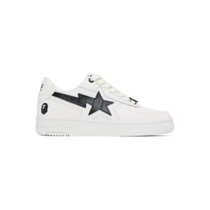 25 SS BAPE 여성 오프 화이트   블랙 베이프 스타 아이콘 스니커즈 251546F128014