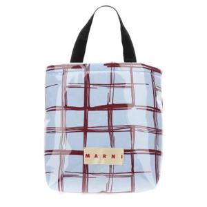 남성 Marni 체크 로고 패치 토트 백 P5941TAB20
