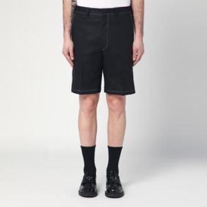 PRADA Black linen Bermuda shorts UP0323OOO11T7/Q_PRADA-F0002