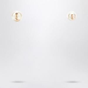 SAINT LAURENT Asymmetrical earrings with pearl and monogram 691563Y1526/Q_YSL-9018