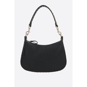 VALENTINO GARAVANI Rockstud small grainy leather hobo bag 3W0B0M37TAG0NO