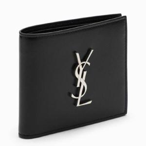 SAINT LAURENT 블랙 가죽 바이폴드 지갑 4532760SX0E/XE_YSL-1000