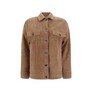 BRUNELLO CUCINELLI 모닐리 장식 플랩 포켓 스웨이드 자켓 1909256
