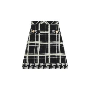 발렌티노 체크 패턴 버진 울 블렌드 미니 스커트 1820042