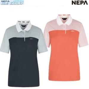 [네파] 여성 스트라이프 블록 아이스콜드 카라 폴로 티셔츠 7J45203