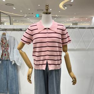 [밸리걸] 카라넥 스트라이프 니트 가디건 235300