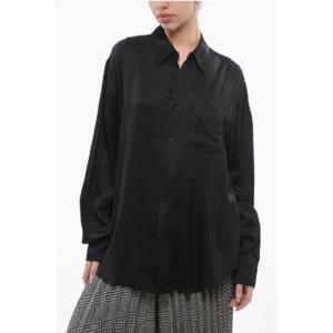 메종마르지엘라 블랙 비스코스 롱 셔츠 1923794