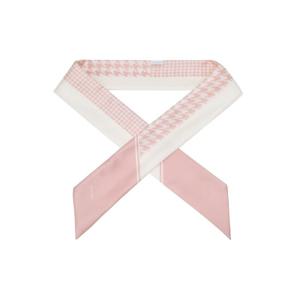 [질스튜어트] 실크100% 핑크 하운드투스 롱 스카프 JASC5E520