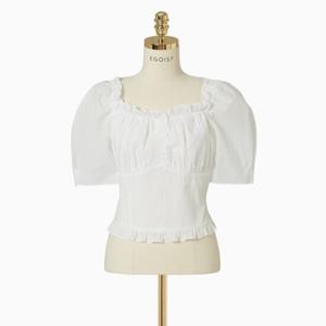 [에고이스트] [BLUE LABEL] 스퀘어넥 러플 볼륨 블라우스 ER2OBL03