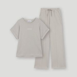 [코데즈컴바인] 턴업 자수티셔츠 일자팬츠 져지셋업 (CKB-XX380W4)